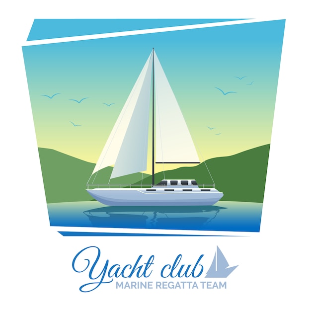 Vecteur gratuit affiche du club nautique