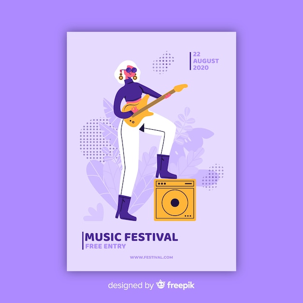 Affiche du festival de musique dessiné à la main