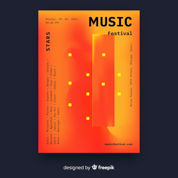 Vecteur gratuit affiche du festival de musique