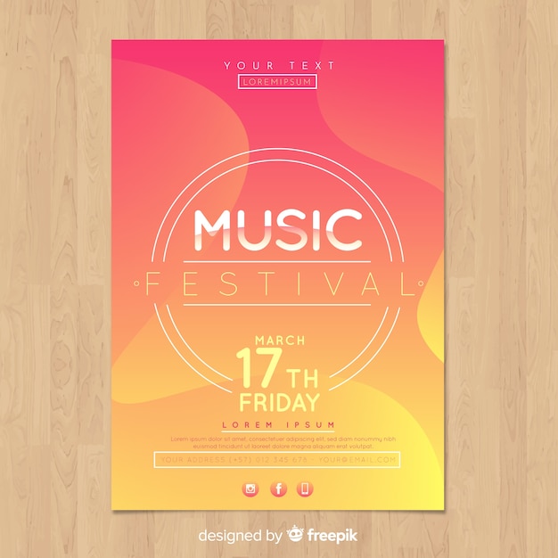 Vecteur gratuit affiche du festival de musique