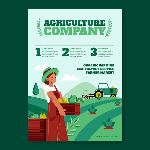 Affiche d'entreprise agricole dessinée à la main