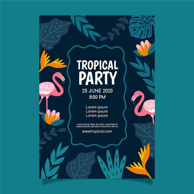 Affiche fête tropicale