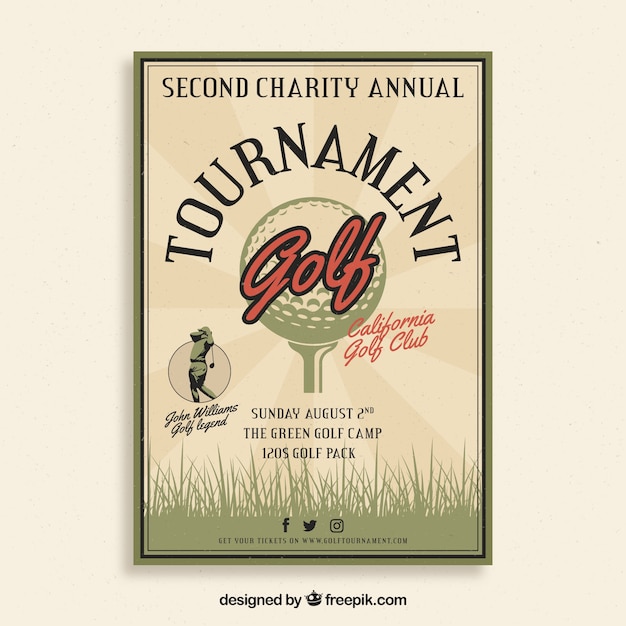 Affiche de tournoi de golf Vintage