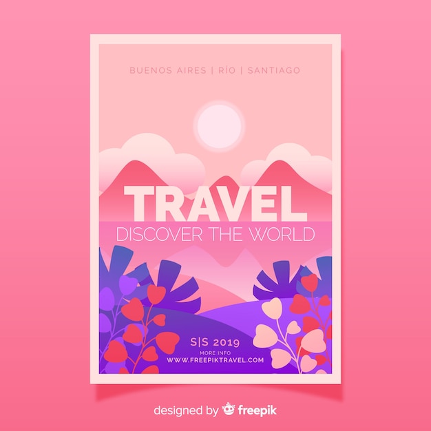 Vecteur gratuit affiche de voyage sur le terrain