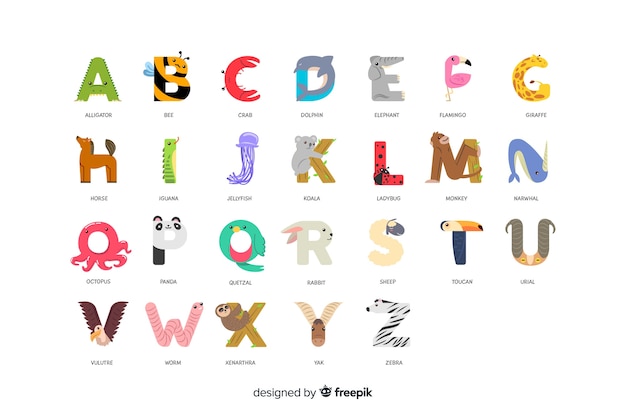 Alphabet Zoo avec lettres dans l'ordre