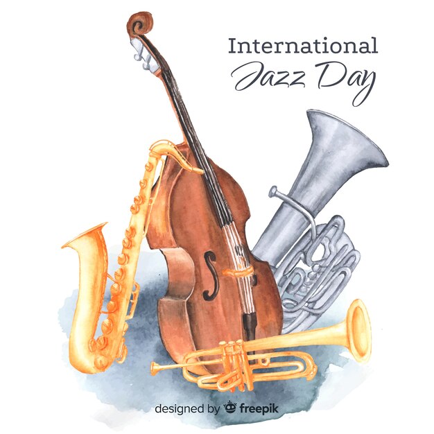 Aquarelle fond de journée de jazz internationale