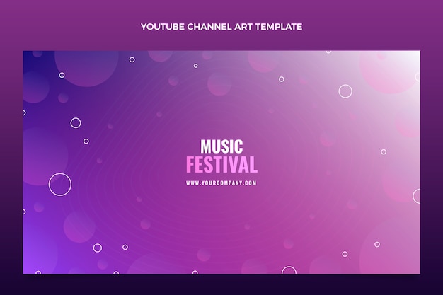 Art de la chaîne youtube du festival de musique coloré dégradé