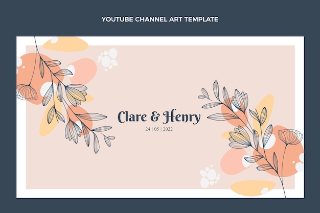 Art de la chaîne youtube de mariage dessiné à la main