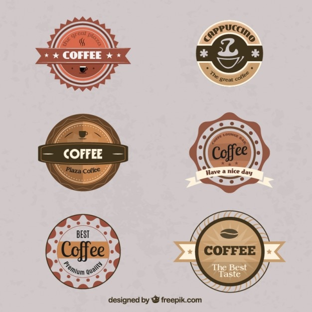 Vecteur gratuit badges de café vintage