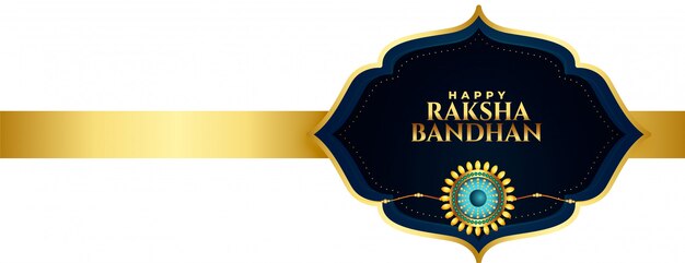 Bannière du festival Happy Raksha Bandhan doré