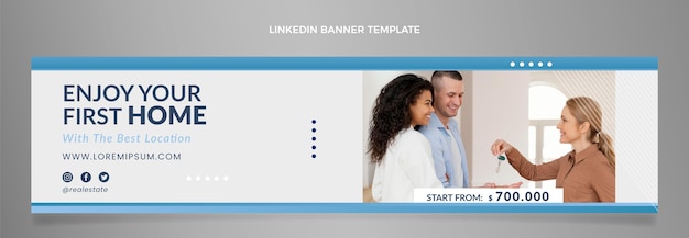 Bannière de gradient immobilier linkedin