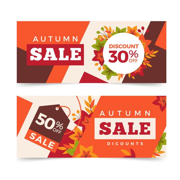 Bannière de vente automne