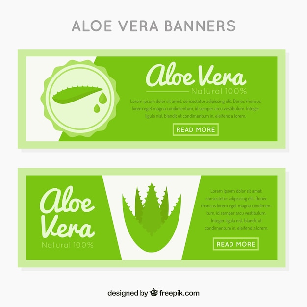 Vecteur gratuit bannières abstraites d&#39;aloe vera