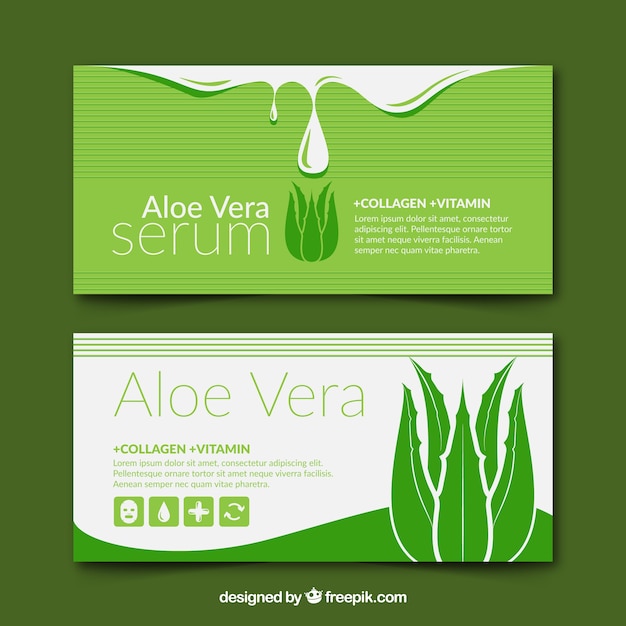 Vecteur gratuit bannières aloe vera