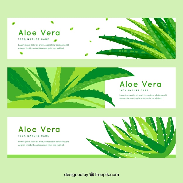 Vecteur gratuit bannières aloe vera