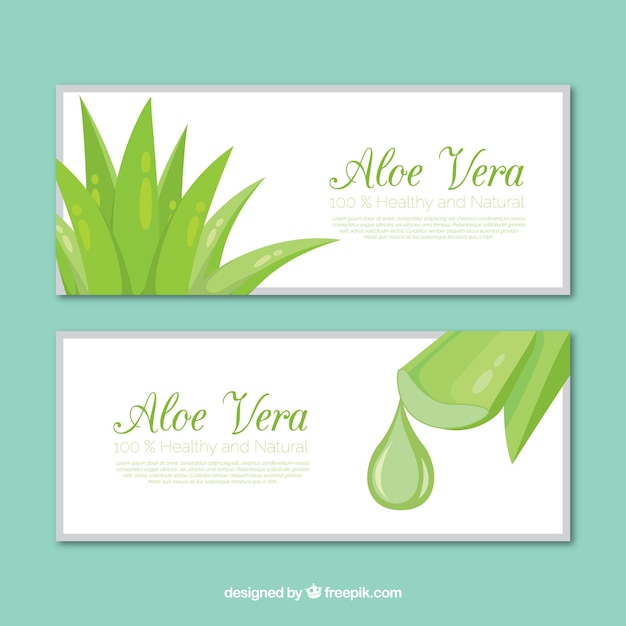 Vecteur gratuit bannières aloe vera