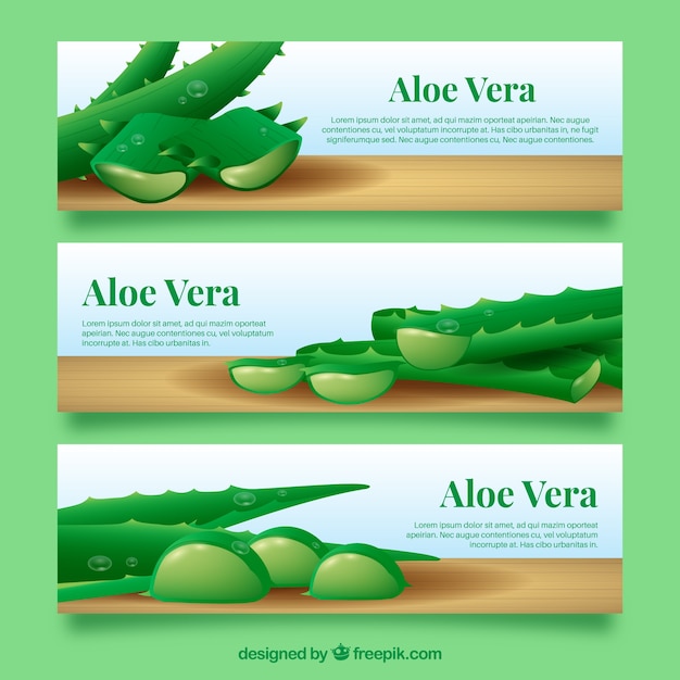 Vecteur gratuit bannières aloe vera