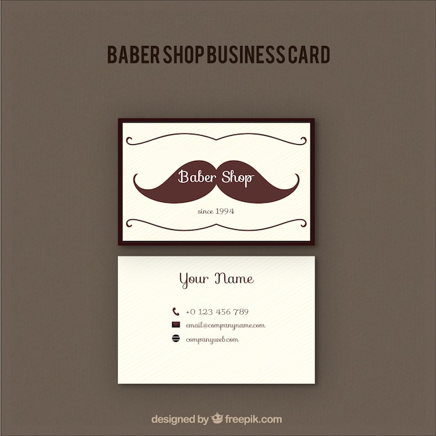 Barber carte de magasin avec une moustache