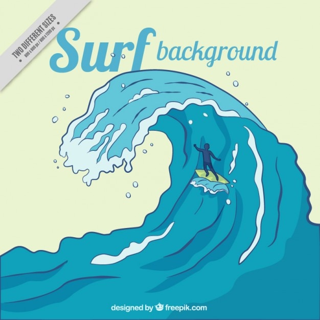 Vecteur gratuit big wave surfer fond