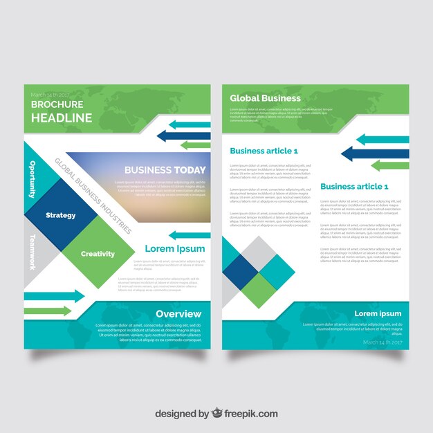 Brochure d&#39;affaires en format A5 avec un style plat