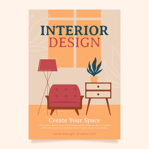 Brochure de design d'intérieur dessiné à la main