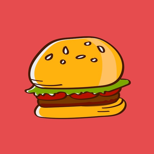 Vecteur gratuit burger de boeuf dessiné à la main