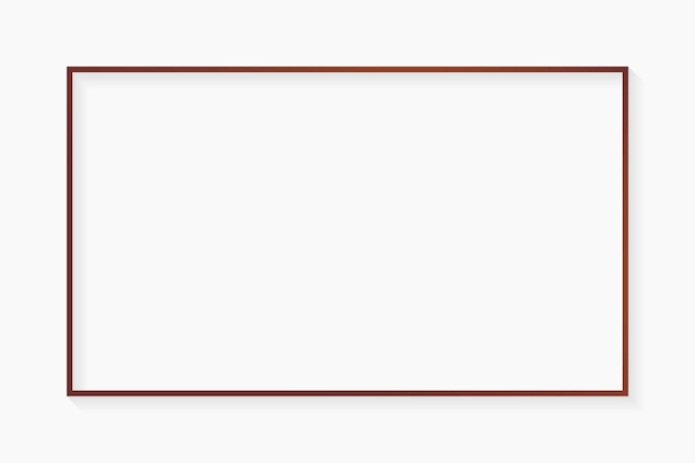 Vecteur gratuit cadre en bronze rectangle sur fond blanc