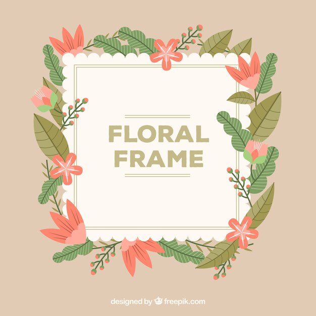 Vecteur gratuit cadre floral dans un style plat