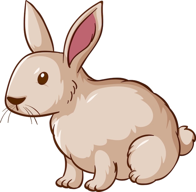 Caricature de lapin blanc sur fond blanc