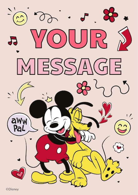 Vecteur gratuit la carte d'anniversaire de mickey mouse