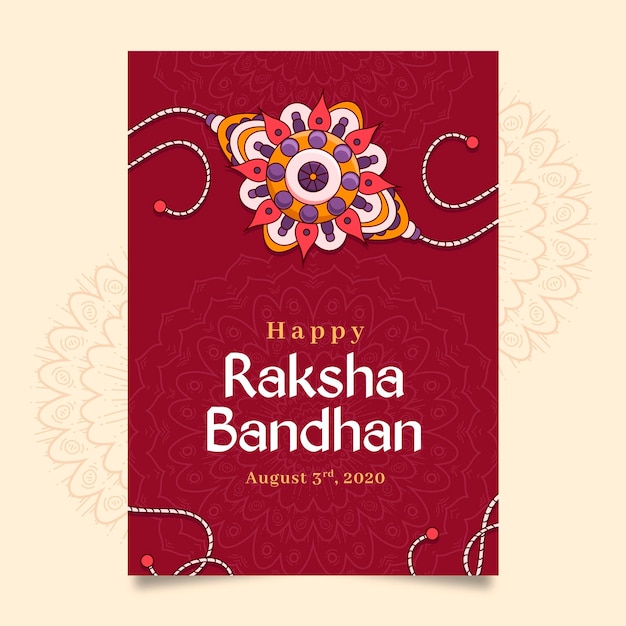 Carte de voeux raksha bandhan dessiné à la main