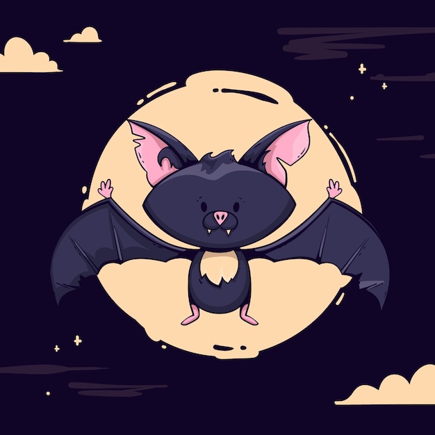 Vecteur gratuit chauve-souris d'halloween dessiné à la main