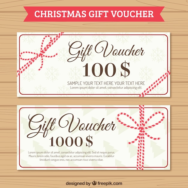 Vecteur gratuit christmas gift voucher pack