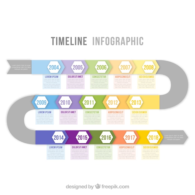 Vecteur gratuit chronologie de l&#39;infographie avec le concept de la route