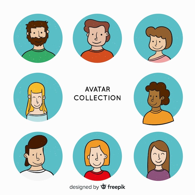 Collection d&#39;avatars dessinés à la main