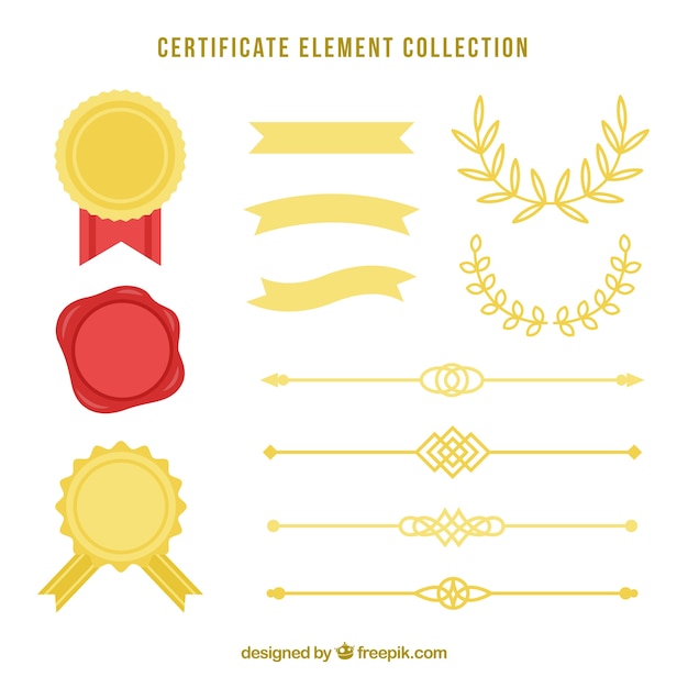 Collection d&#39;éléments de certificat