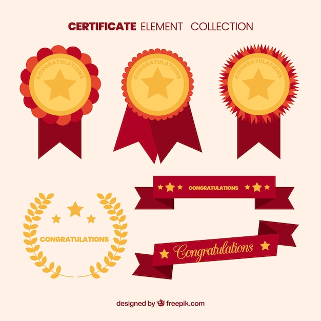 Vecteur gratuit collection d&#39;éléments de certificat