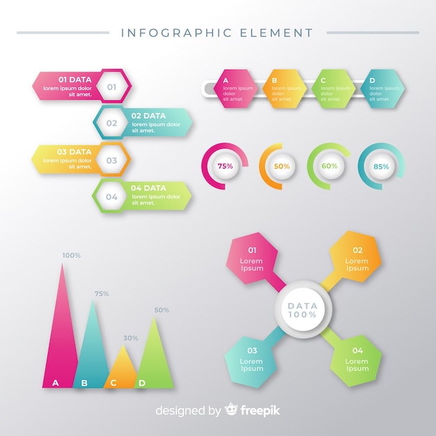 Collection d'éléments de dégradé d'infographie