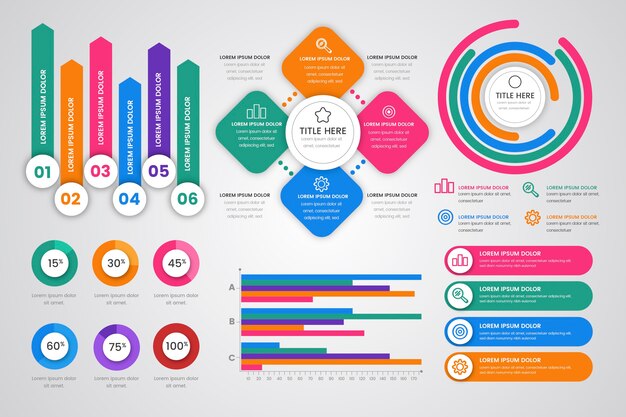 Collection d'éléments infographiques design plat