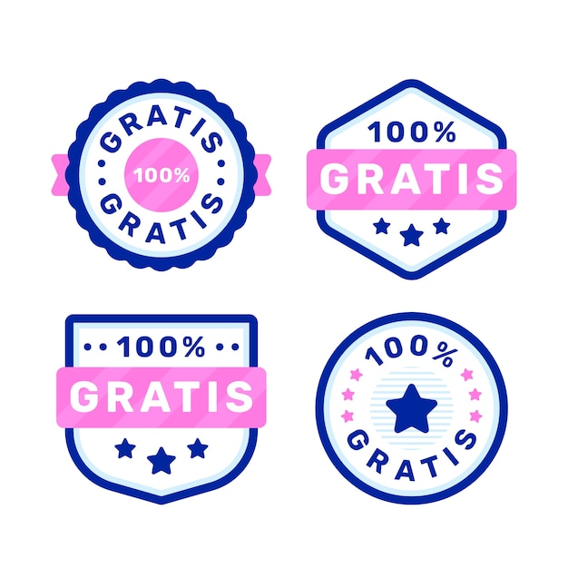 Vecteur gratuit collection d'étiquettes gratuites au design plat