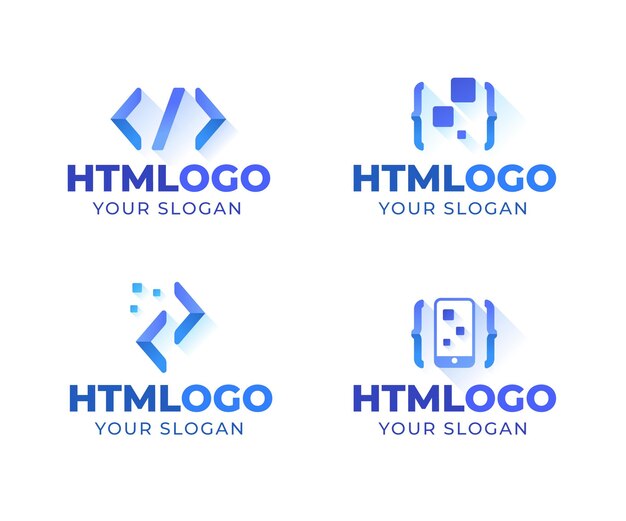 Collection de logo de code design plat