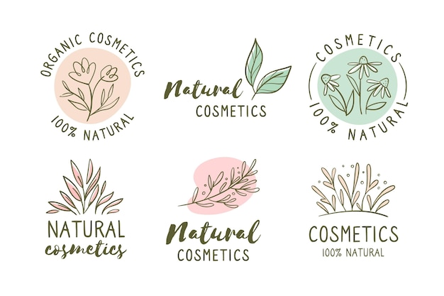 Collection de logo de cosmétiques nature