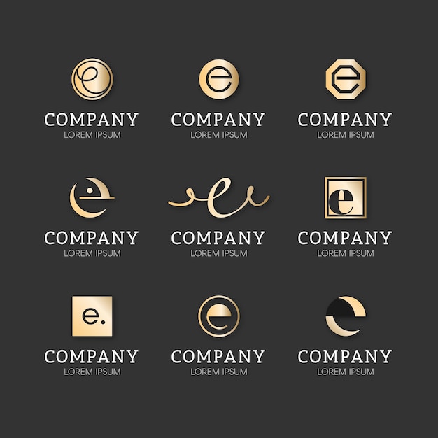 Vecteur gratuit collection de logo e design plat