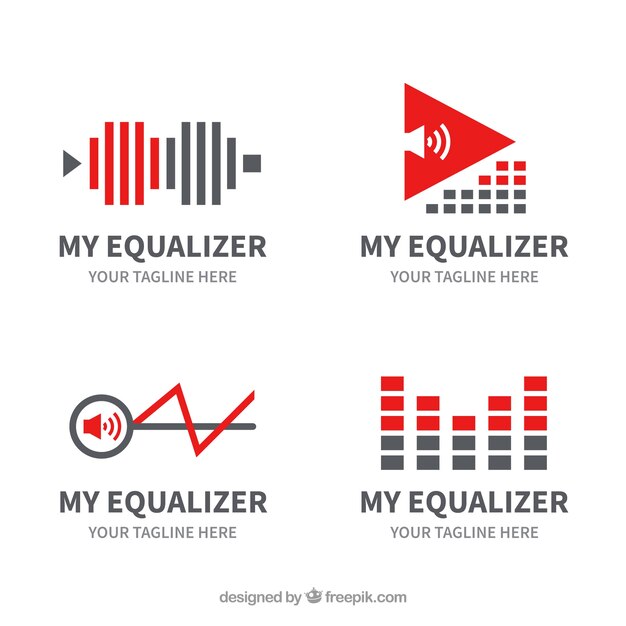 Collection de logo Equalizer avec un design plat