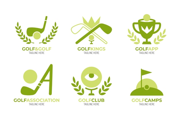 Collection de logo de golf plat