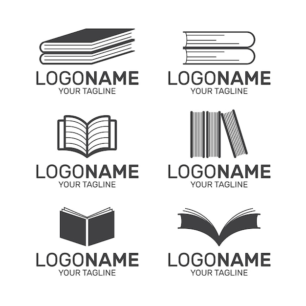 Collection de logo de livre design plat