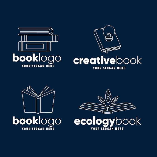 Collection de logo de livre plat