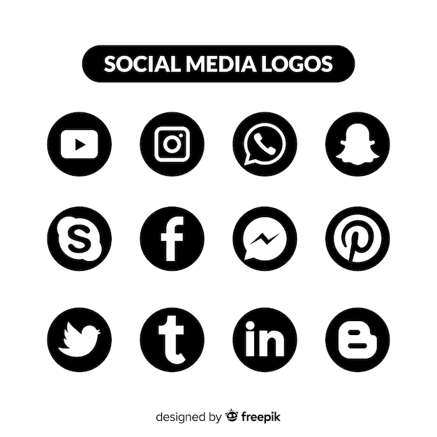 Collection de logo de médias sociaux