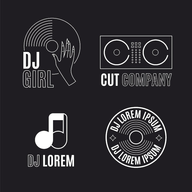 Collection de logo plat dj