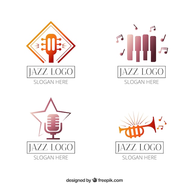 Collection de logos Jazz dans un style dégradé